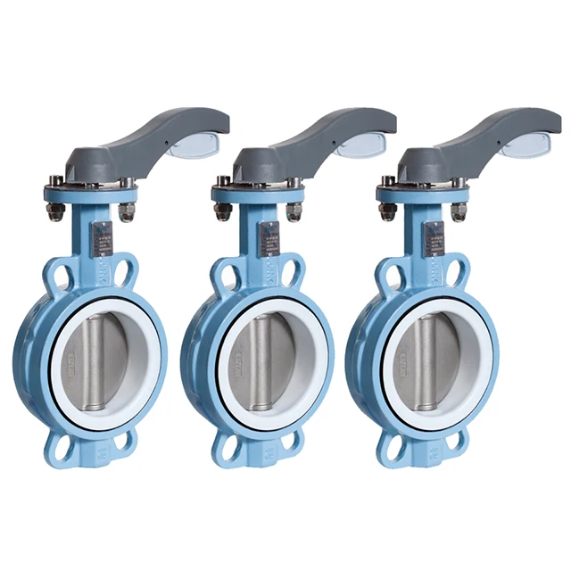 4 inch DN100 cast iron ductile iron rubber lined wafer butterfly valve