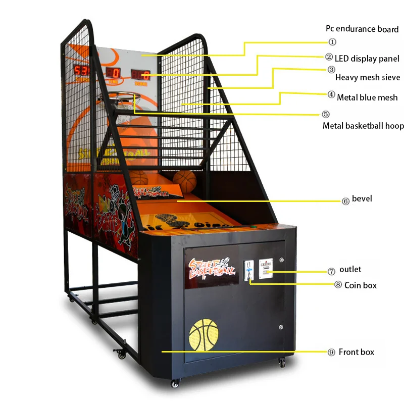 Manufacture Adult Indoor Electronic Arcade Basketball Games Machines Coin Operated Game Basketball Machine