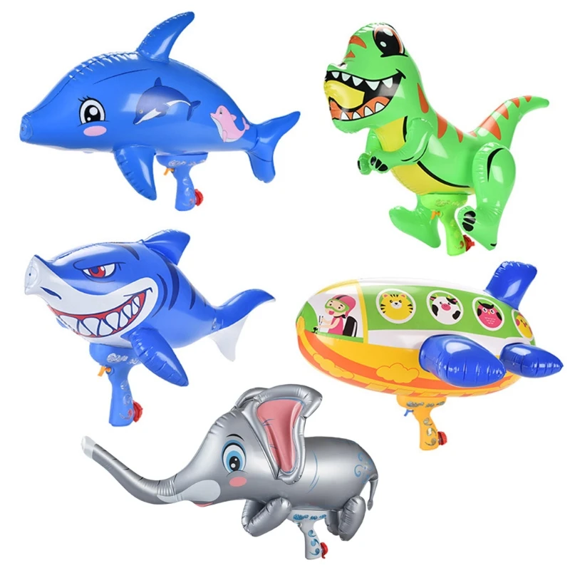 summer outdoor inflatable kids toys beach water gun  funny shark dolphin animal toys for kids