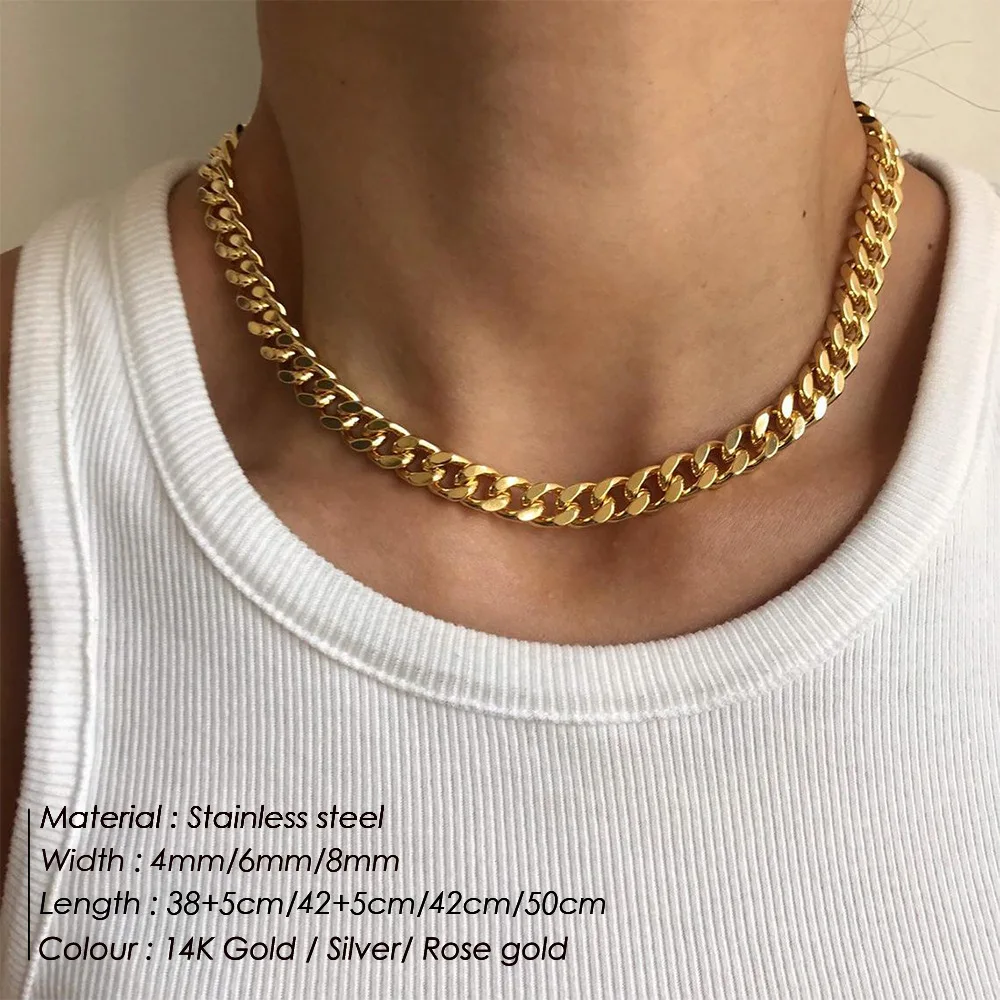 2023 hot selling stainless steel trendy hip hop accessory thick chain men women necklace