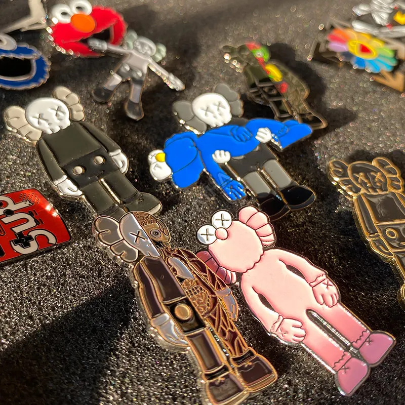 metal enamel cool baseball charms wholesale fitted pins with chain logo custom hat pin