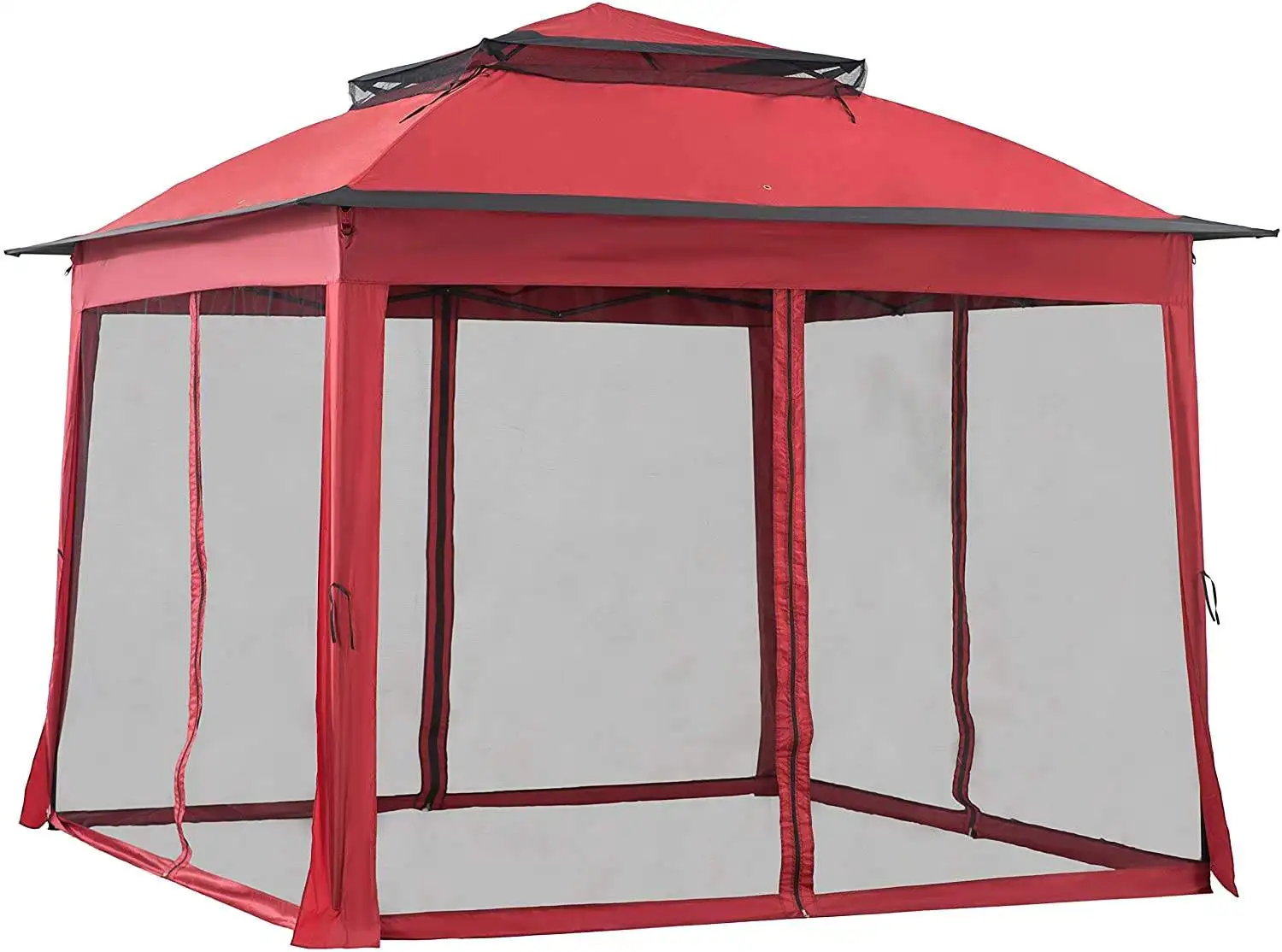 Outdoor Patio Garden Steel Easy Pop Up Gazebo with Mosquito Net Portable Awning Tent