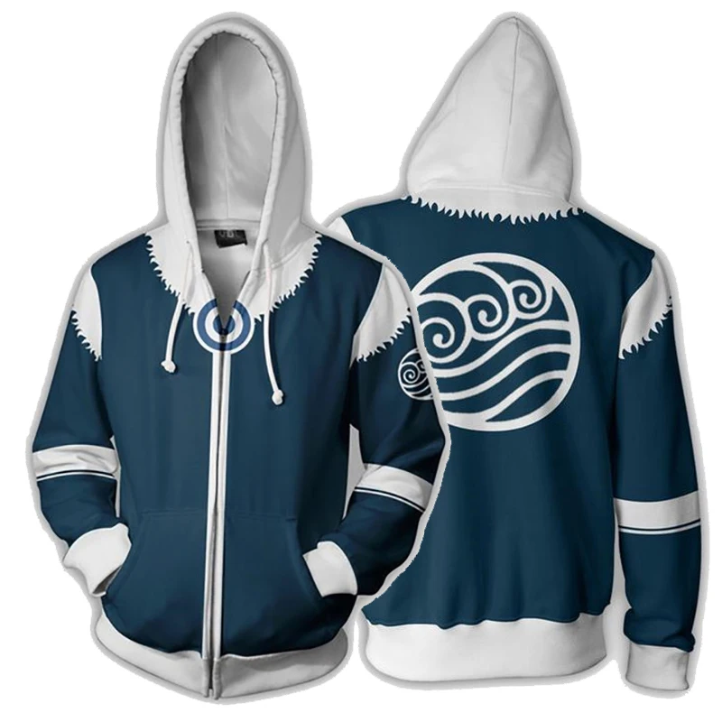 Avatar: The Last Airbender Hoodie 3D Printed Zip Up Polyester Hop Men Hooded Hoodie for Spring Autumn Sportswear