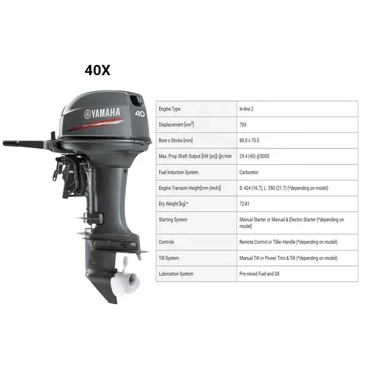 Hot Selling  2023 Yamahas 40hp  2 stroke outboard Motor  boat engine long shaft boat motor