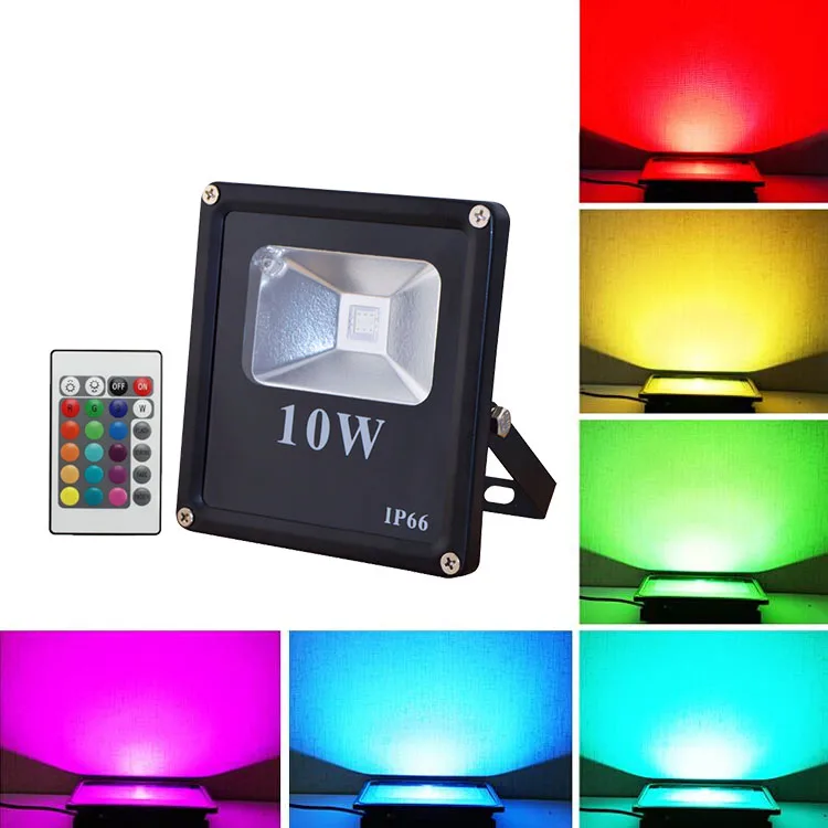 Remote Control Multicolor 10W 20W 30W 50W 100W Rgb IP65 Waterproof Outdoor RGB Led Flood Light