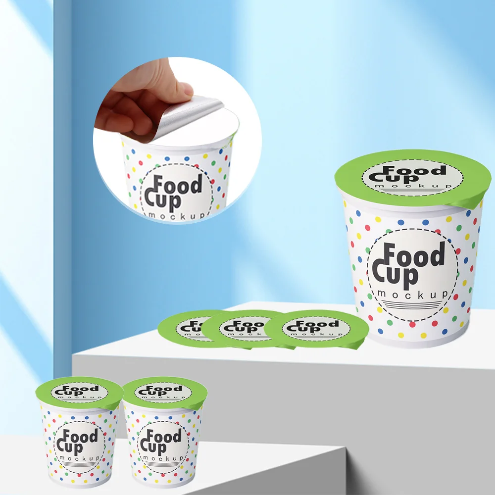 Customized Aluminium Yogurt Jelly Sealing Film, Food grade easy to Tear Aluminum Foil Sealing Film