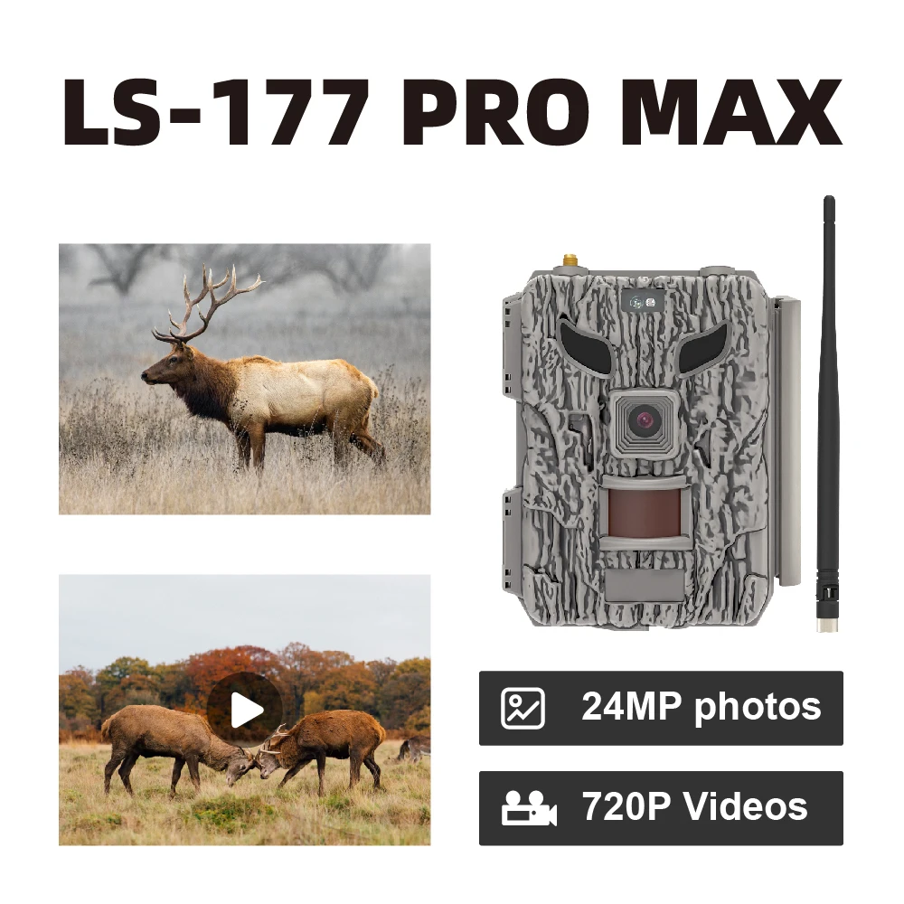 L-SHINE Camera For Hunting 24MP Night Vison Waterproof Solar Wireless Night Vision Trail Game Camera Wildlife Hunting Camera