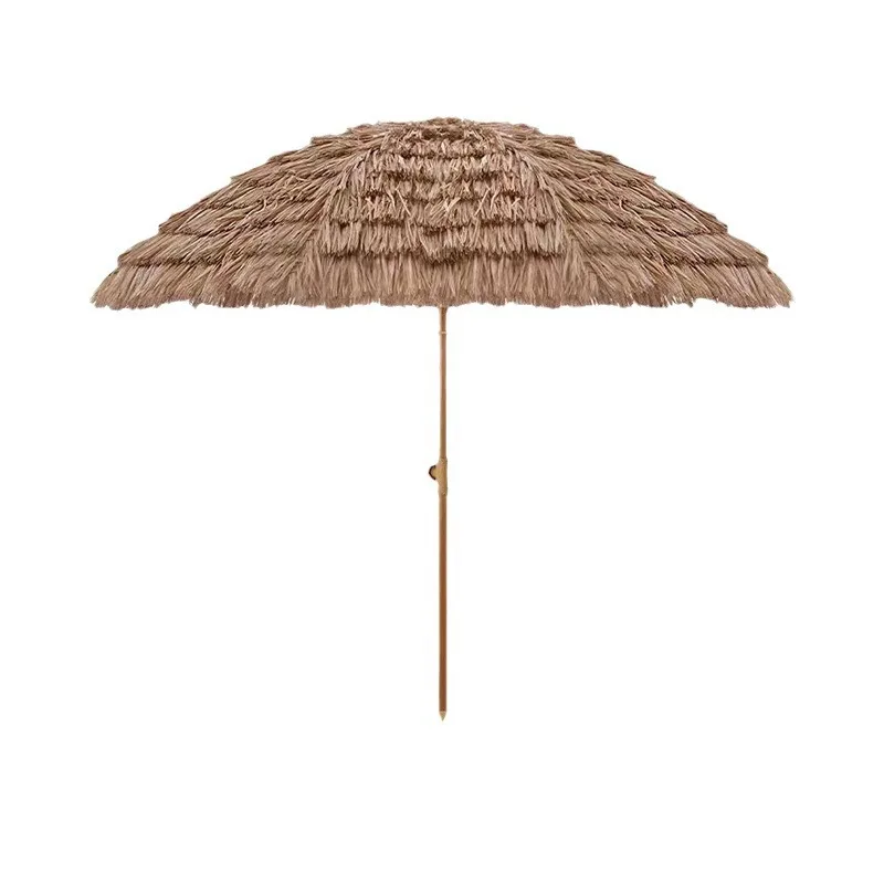 Wholesale 2m Parasol Pool Waterproof Fabricated Palm Leaf Straw Thatch Roofing Beach Umbrella