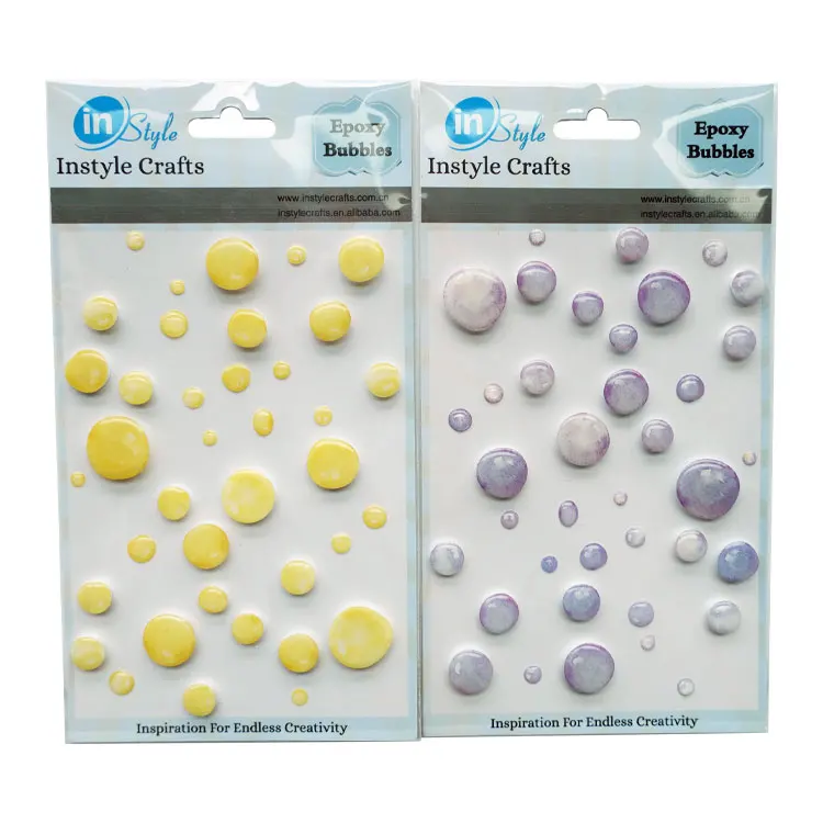 Wholesale Die Cut A6 Size Epoxy Decorative Sticker Sheet Custom 3D epoxy resin sticker Crystal for Mobile Phone diaries