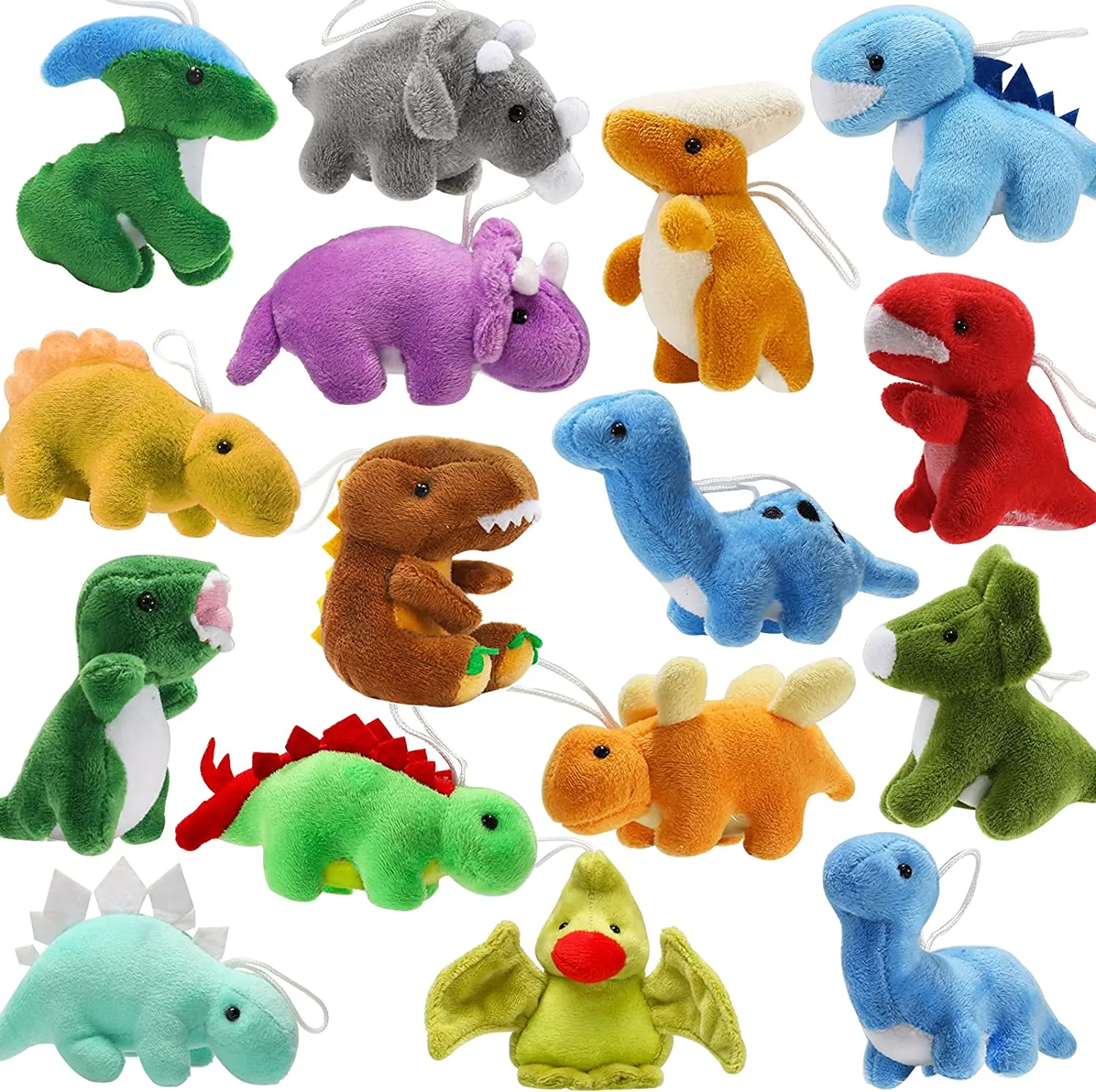 Hot cute gift treasure chest stuffed party children mini dinosaur plush toy keychain custom plush doll