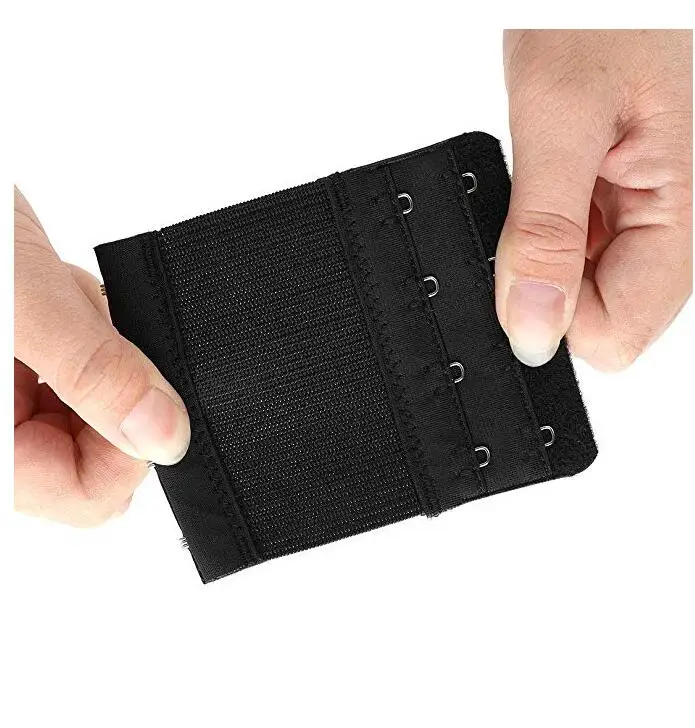 Custom Packaging 2/3/4 Adjustable Nylon Hook Bra Extenders Elastic Bra Strap Extenders