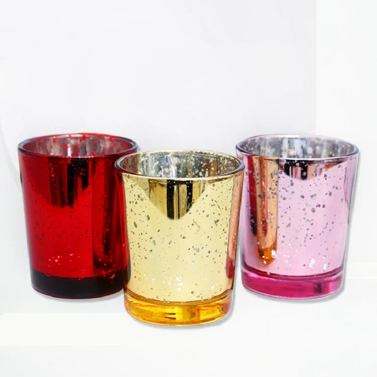 Christmas electroplated silver spray color candle jars creative starry sky candles wax cup for candle making