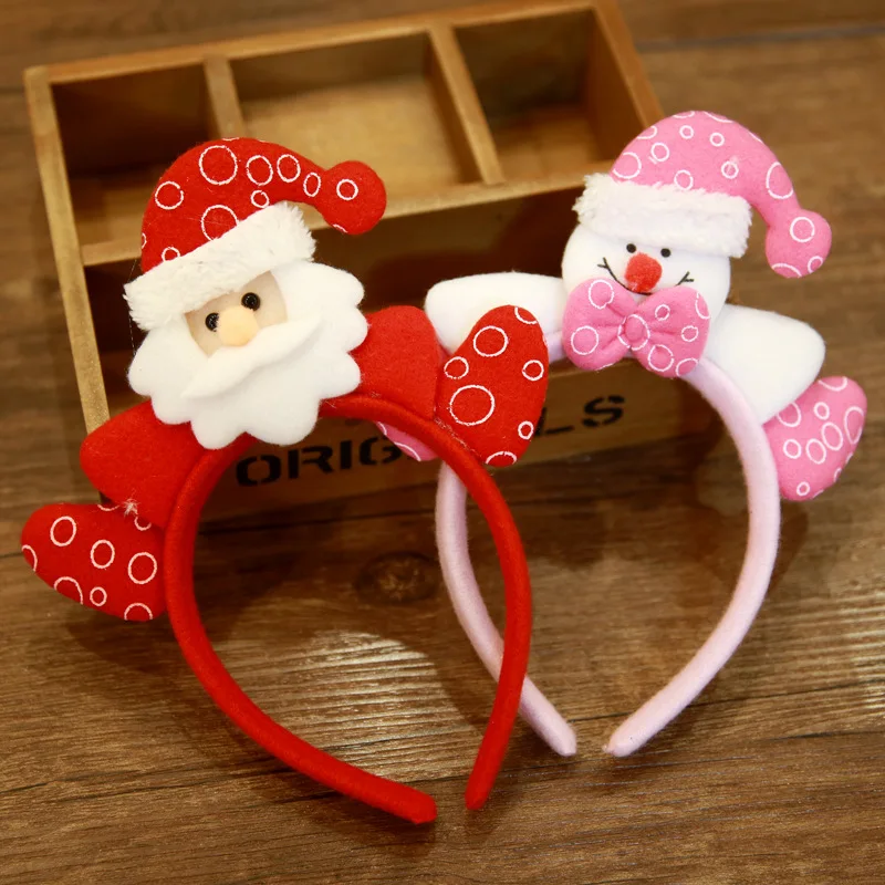 Hot sale Pink Christmas Headband decoracion navidad snowman Ornament Headband Merry Christmas