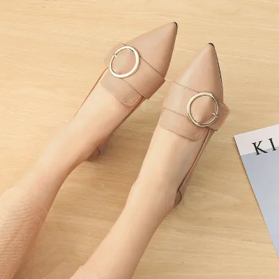 XY028 новый дизайн деловая женская обувь на плоской подошве с острым