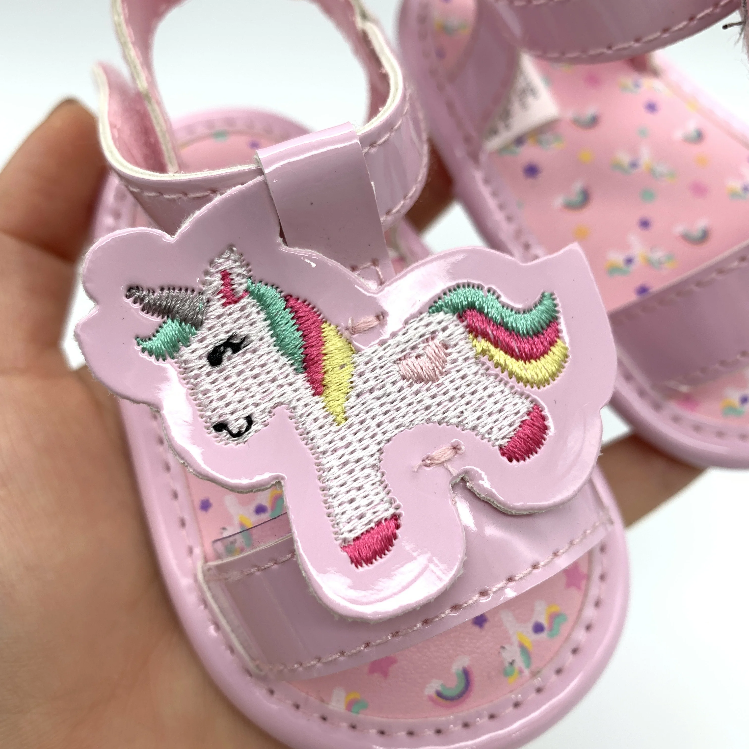  Summer Baby Cartoon Soft Bottom Newborn Toddler Shoes First Walkers Unicorn Monocerus Girl