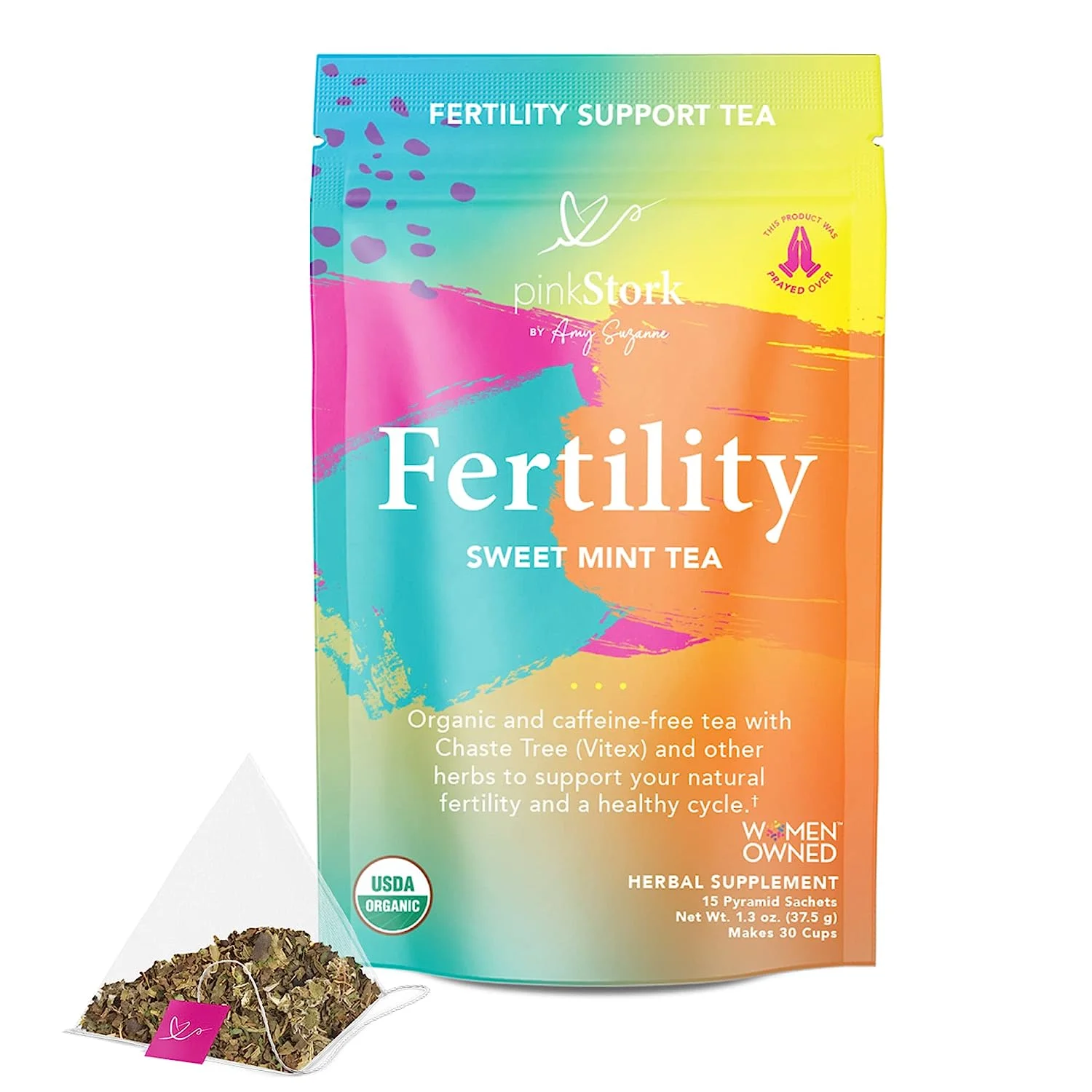 OEM Custom  Natural Herbal Organic Caffeine-Free tea with Chaste Tree to support Female Pregnancy Sweet Mint Tea