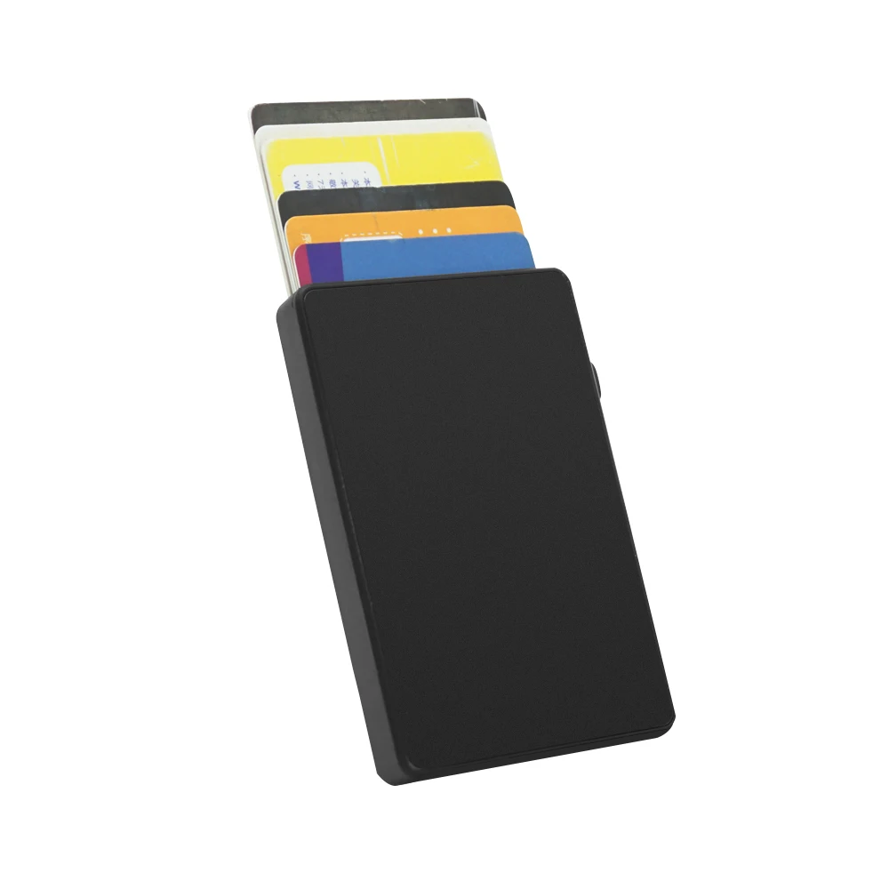 Latest design RFID Credit Card Holder Slim Wallet Front Pocket Card Protector Pop up Design Aluminum Up to Hold 6 Cards