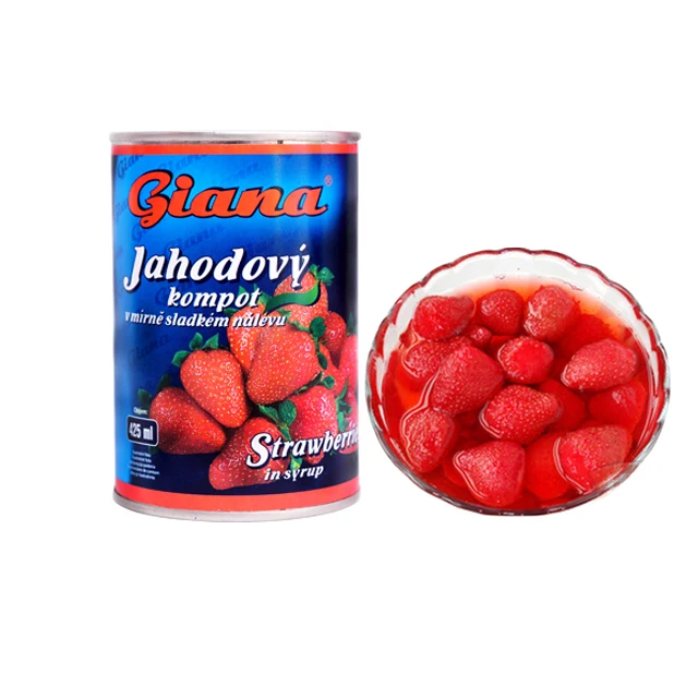 A10 Canned Strawberry In Light Syrup Tin Package or Glass Jar Package