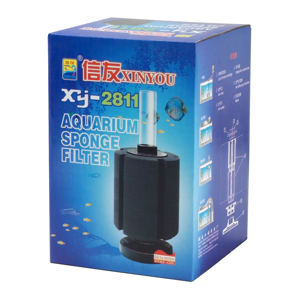 XY-2811 способствует здоровью и жизнеспособности рыб, наш губчатый фильтр обеспечивает безопасную и благоприятную среду обитания.