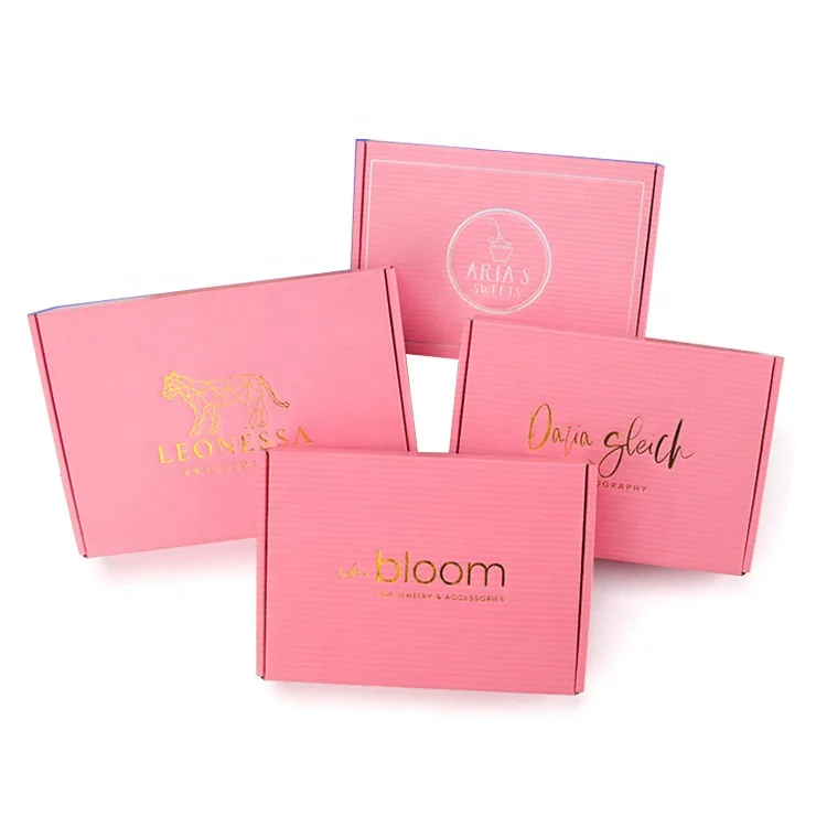Изготовленный на заказ логотип розового цвета косметическая Гофрированная упаковка почтовая коробка Транспортировочная бумажная с гарантией качества