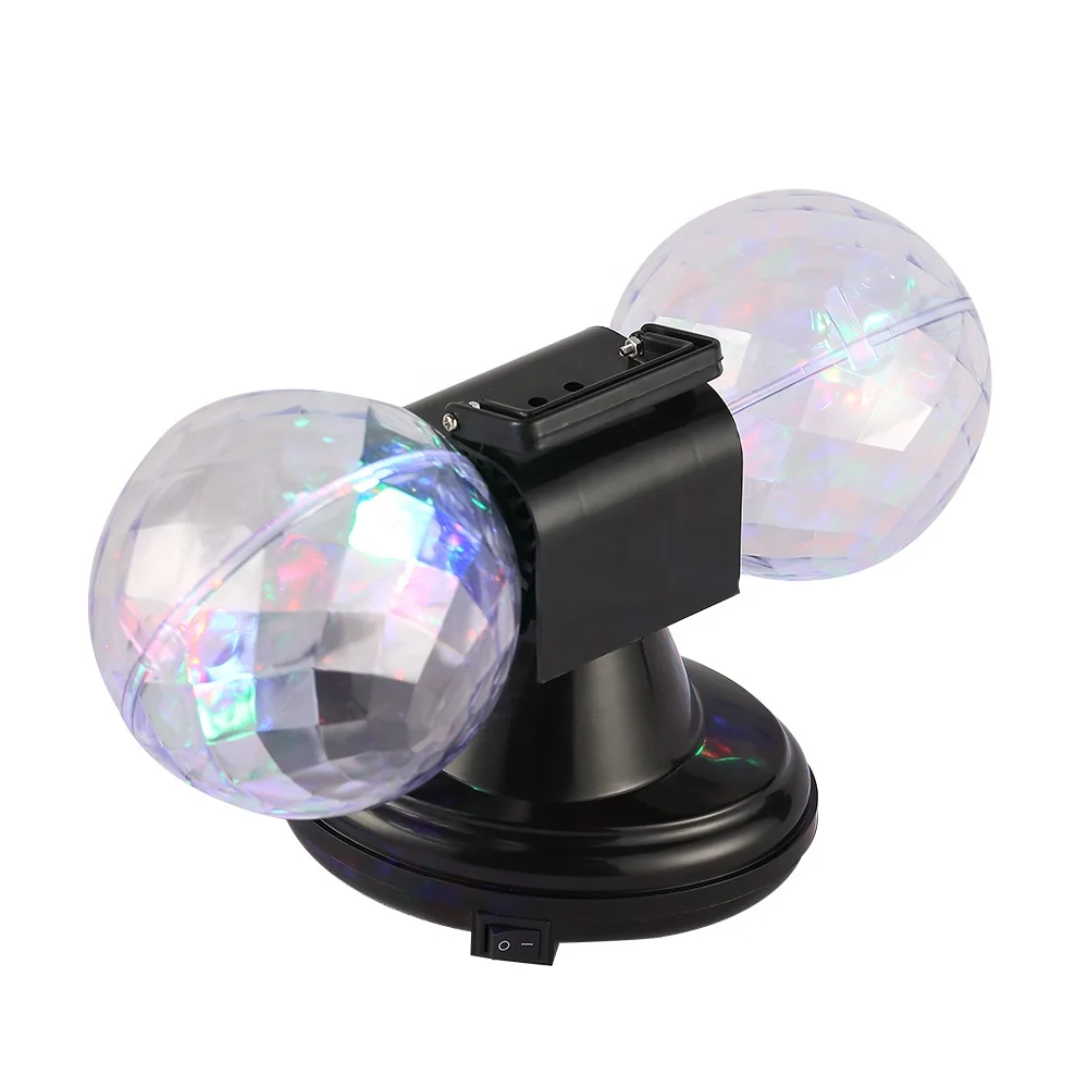360 Rotate twin crystal disco light with adaptor operated party light christmas