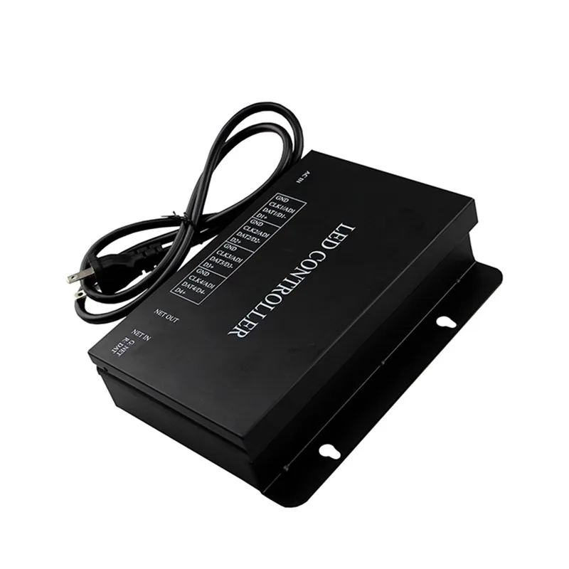 110V-220VAC H802RA 4 Ports  4096 Pixels  Artnet Eternet to SPI Mad rix Pixel Controller Support Jinx For WS2811 WS2812 LED Light