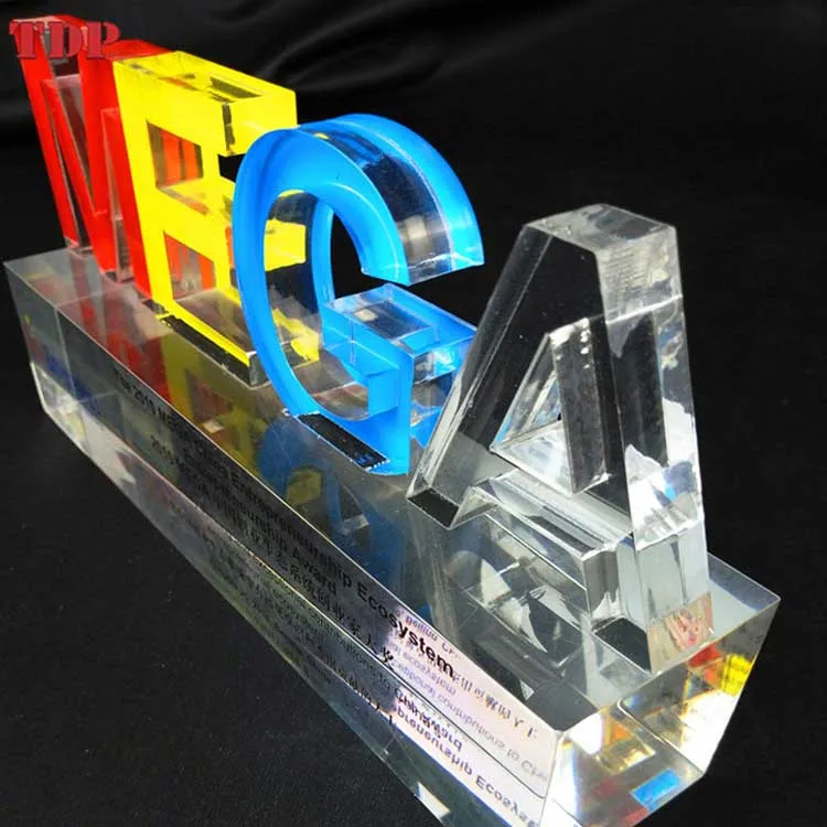 
Shenzhen Factory Clear Letter Shape Printed Acrylic Resin Trophy 