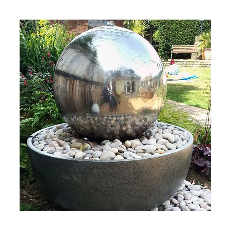 Outdoor Garden Metal Steel Water Fountains Stainless Steel Water Feature Ball Sculpture Fountains