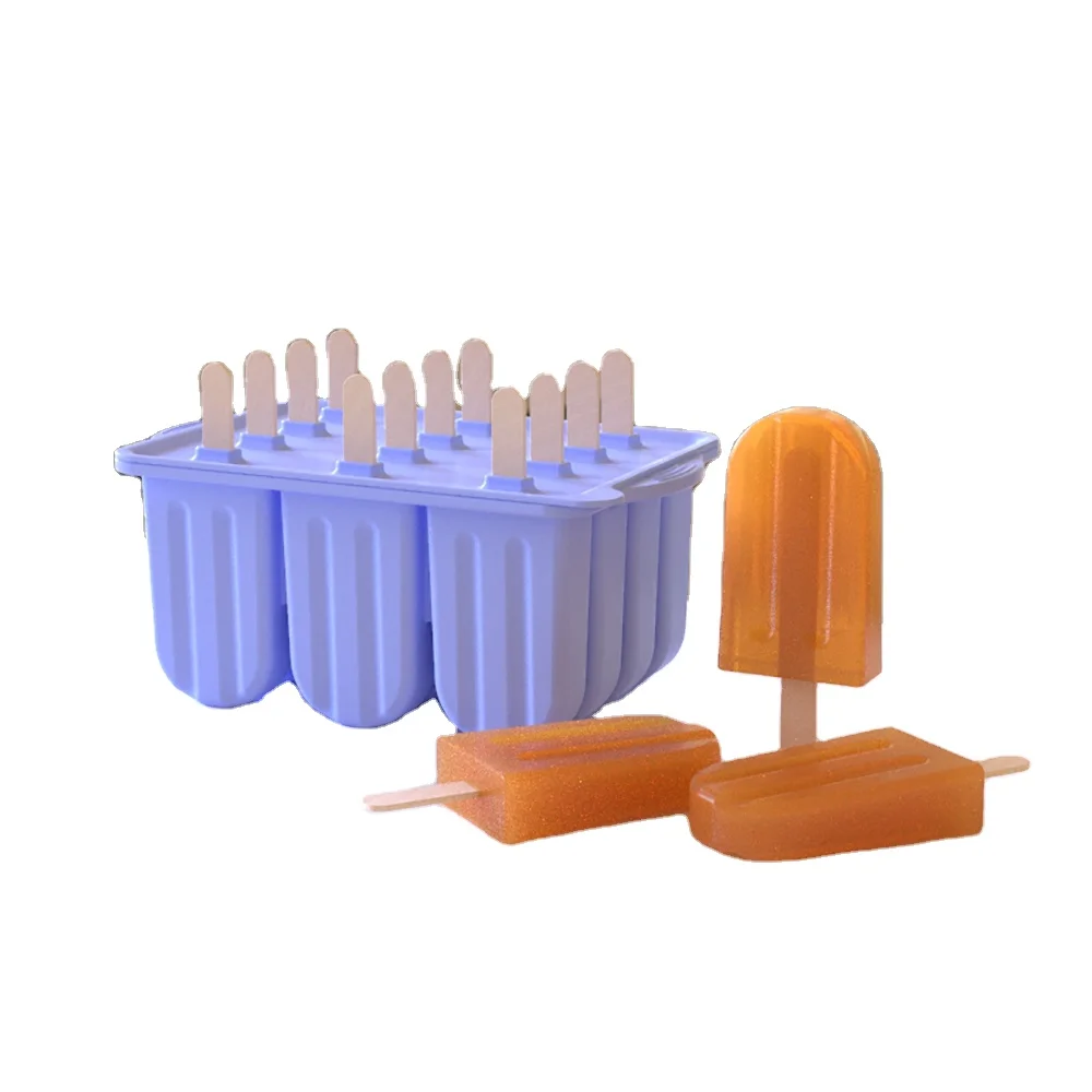 New Diy Customized Silicone Popcical Food Grade Safe 12 Freezer Ice Cream Pops Popsicles Molds
