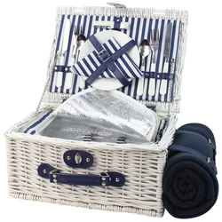 Portable picnic basket set wicker baskets