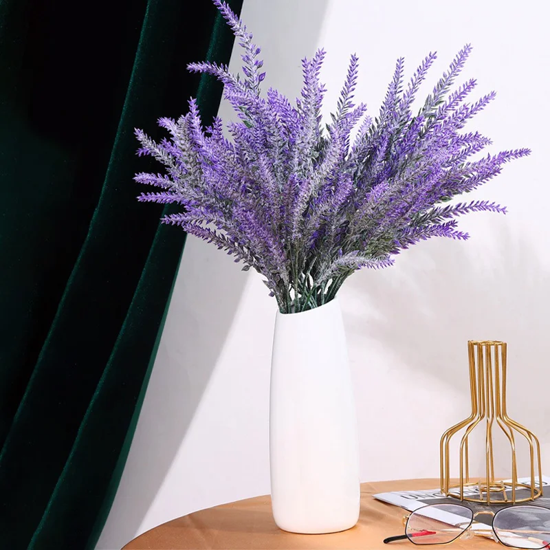 Home Decor Plastic Crafts Nordic Style Gardening Simulation Lavender Flowers Plants Home Garden Shop Decorative Accessories