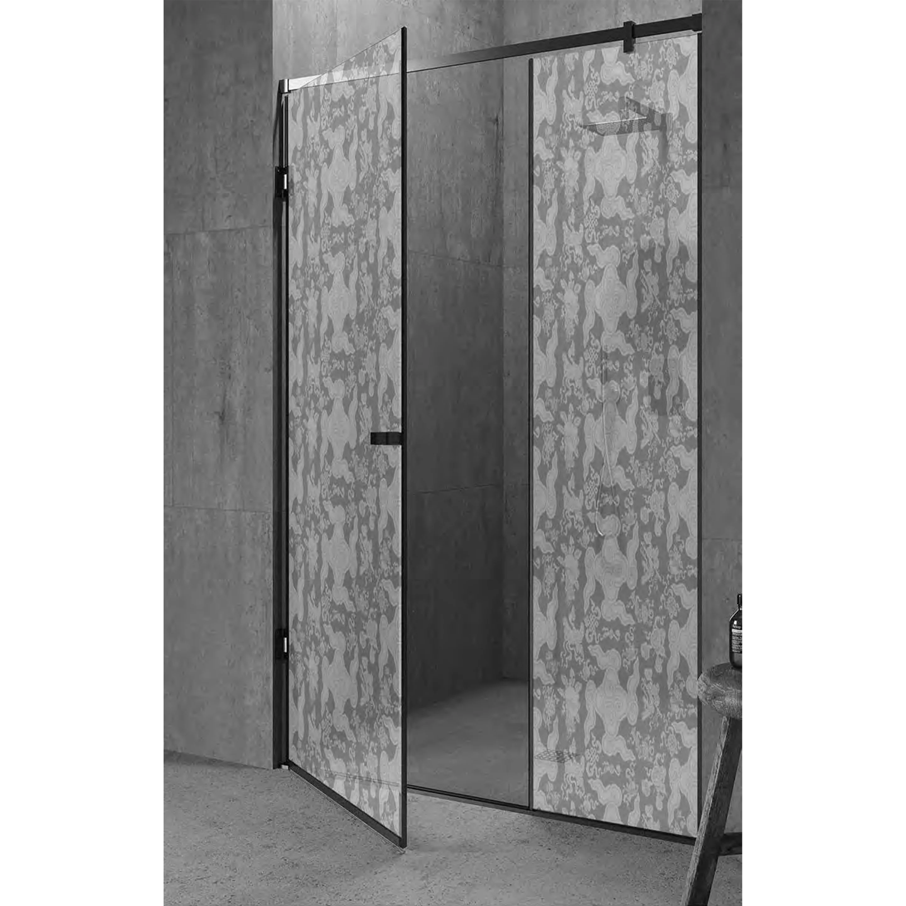 Customized Forbidden City Series Bathroom Art Decorative Glass Shower Doors Safety Tempered Digital Printing Decorative Glass