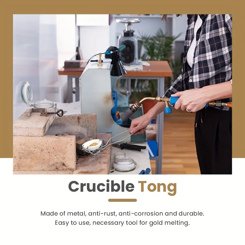 Melting Metal Tool Kit, Includes Metal Crucible Tong, Quartz Crucible Bowls & 0.5 LBS Borax  powder, Metal Craft Casting Tool