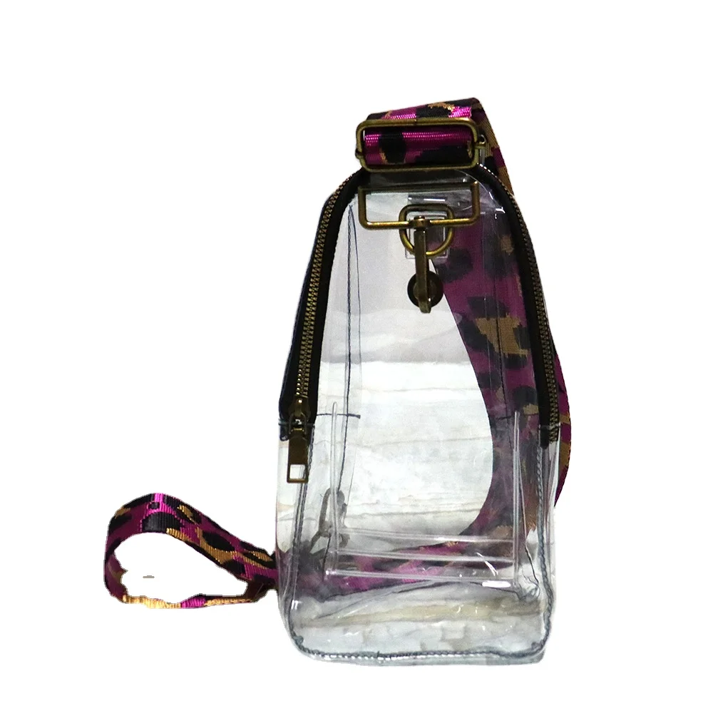 2022 New Transparent Sling Bag Unisex PVC Clear Crossbody Bags Stadium Travel Daily Purse Shoulder Bag With Guitar Belt DOM2034