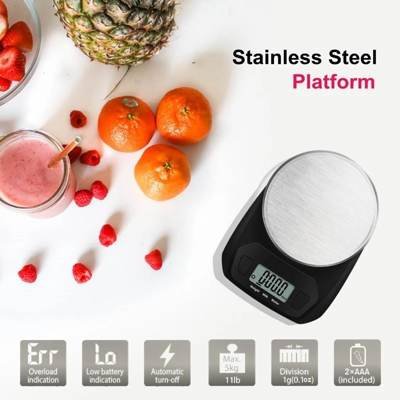 Camry Weight Measuring Mini Food Scale Stainless Steel Electronic Kitchen Scale Portable Lcd Display Digital Kitchen Scale Food