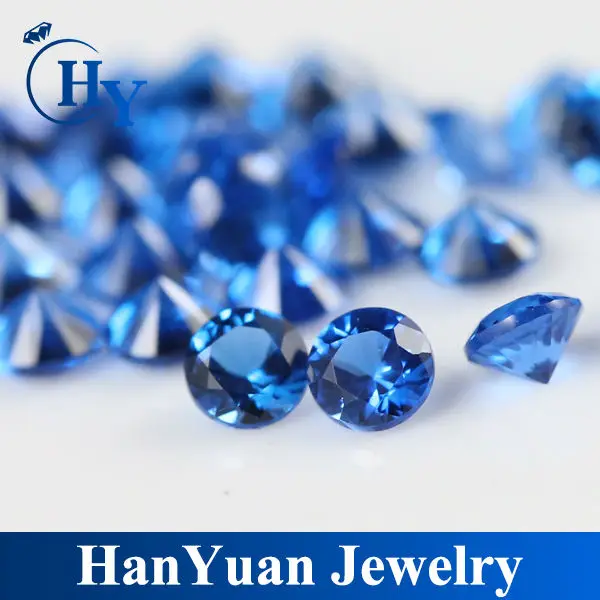 Wholesale synthetic round brilliant cut loose 113# bule sapphire spinel in stock