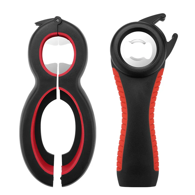 Multifunction 6 in 1 Bottle Opener Stainless Steel kitchen gadget Two-piece can bottle opener set Wine Bottle Opener