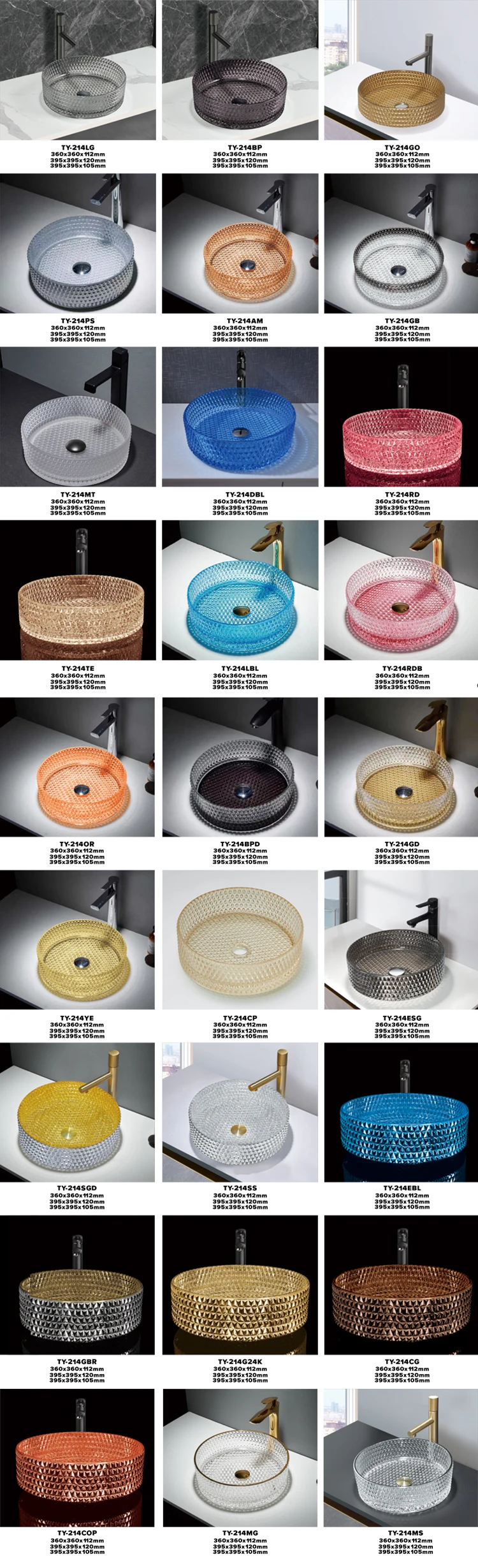 Luxury Minimalist Design Shell Shape Glass Art Basin Countertop Wash Basin Crystal Clear Bathroom Sinks