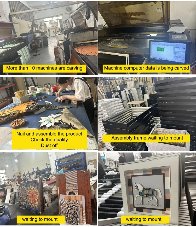 Wholesale Modern Picture Frame Fish Hotel Artwork Simple Framed 3D Carving Relief Abstract Art Wall Paintings For Home Decor