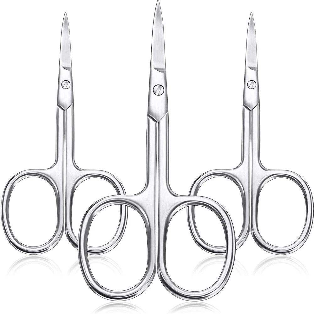 
Fast shipment Inventory Stainless Steel Curved Sharp polish Private Label Eyebrow Scissors 