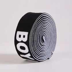 Low Moq Custom Design Suede 3D Logo Jacquard Elastic Band Webbing For Clothes Sport Underwear Elastic Waistband