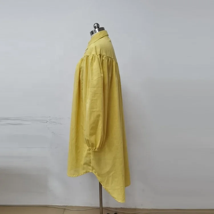 
Hot Sale Plus Size Polo Solid Color Office Designer Shirts for Women 2021 Blouses 