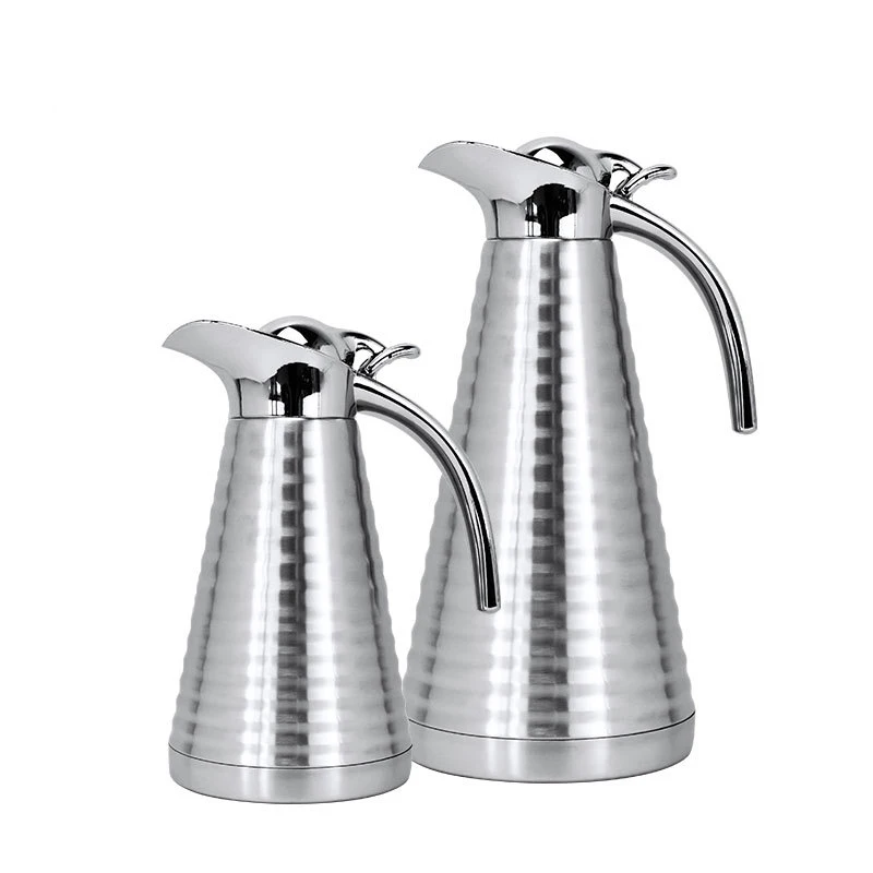 Stainless steel vacuum flask pot thermos mug cross grain conical vaccum kettle coffee pot for home