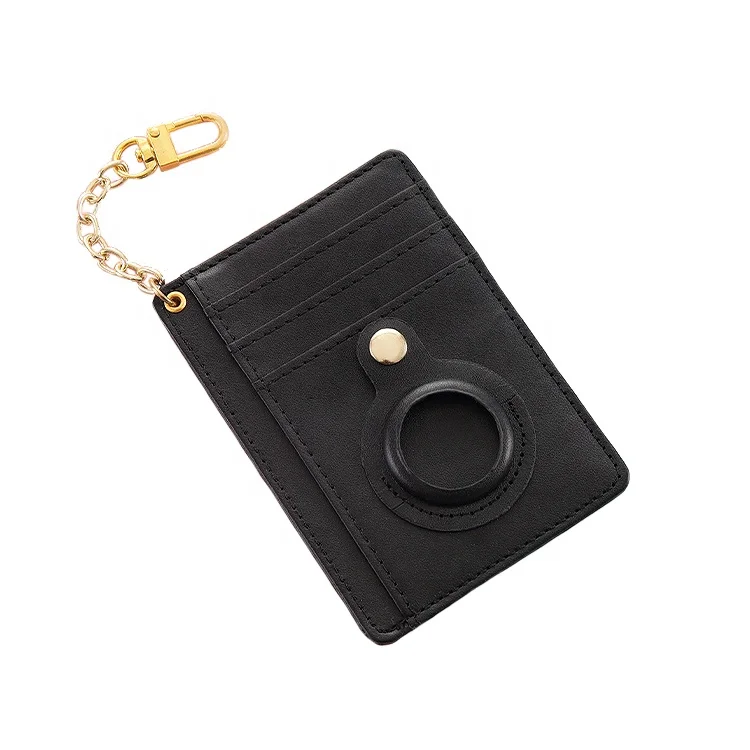 Leather Key Card Holder Wallet with Bluetooth Wireless Electronic Remote Tracking Tag Device Case