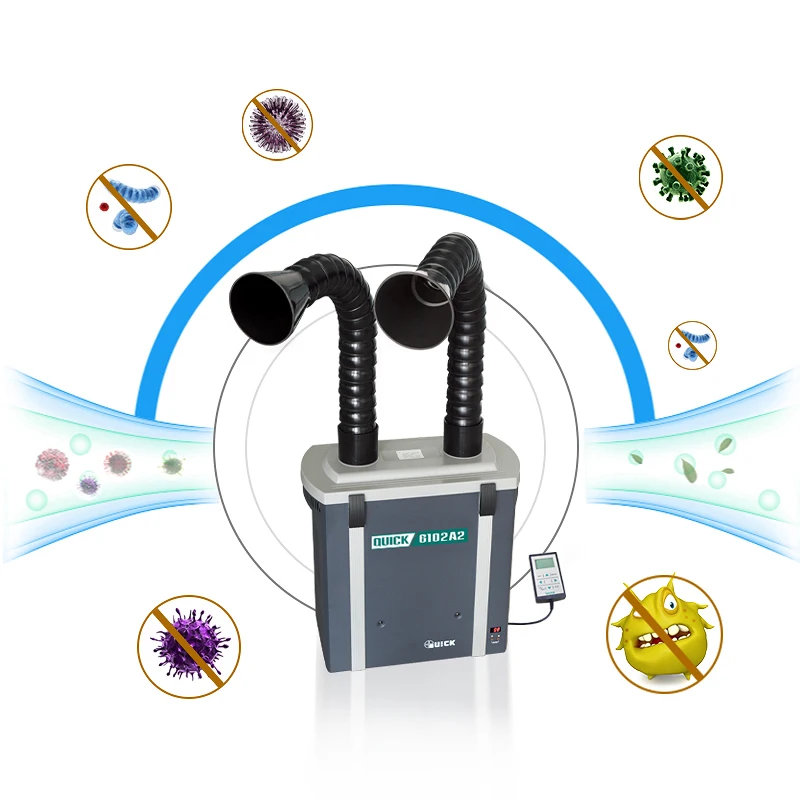 Factory Direct Supply Quick 6612 Smokeless Soldering Smoke Remover low noise Fume Extractor brushless fan