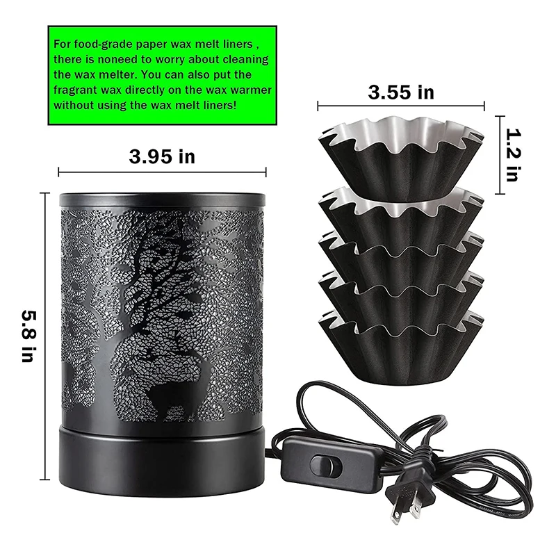 Fragrance Oil Lamp Warmer with 7 Color Lights - Pine Forest Deer Design Aromatherapy Oil Warmer for Home Decor