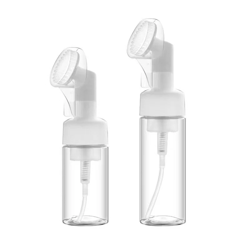 Cosmetics Silicone Brush Foam Pump Bottle 100ML 150ML 200ML For Facial Cleanser Cleans Plastic Dispensing Containers Reusable