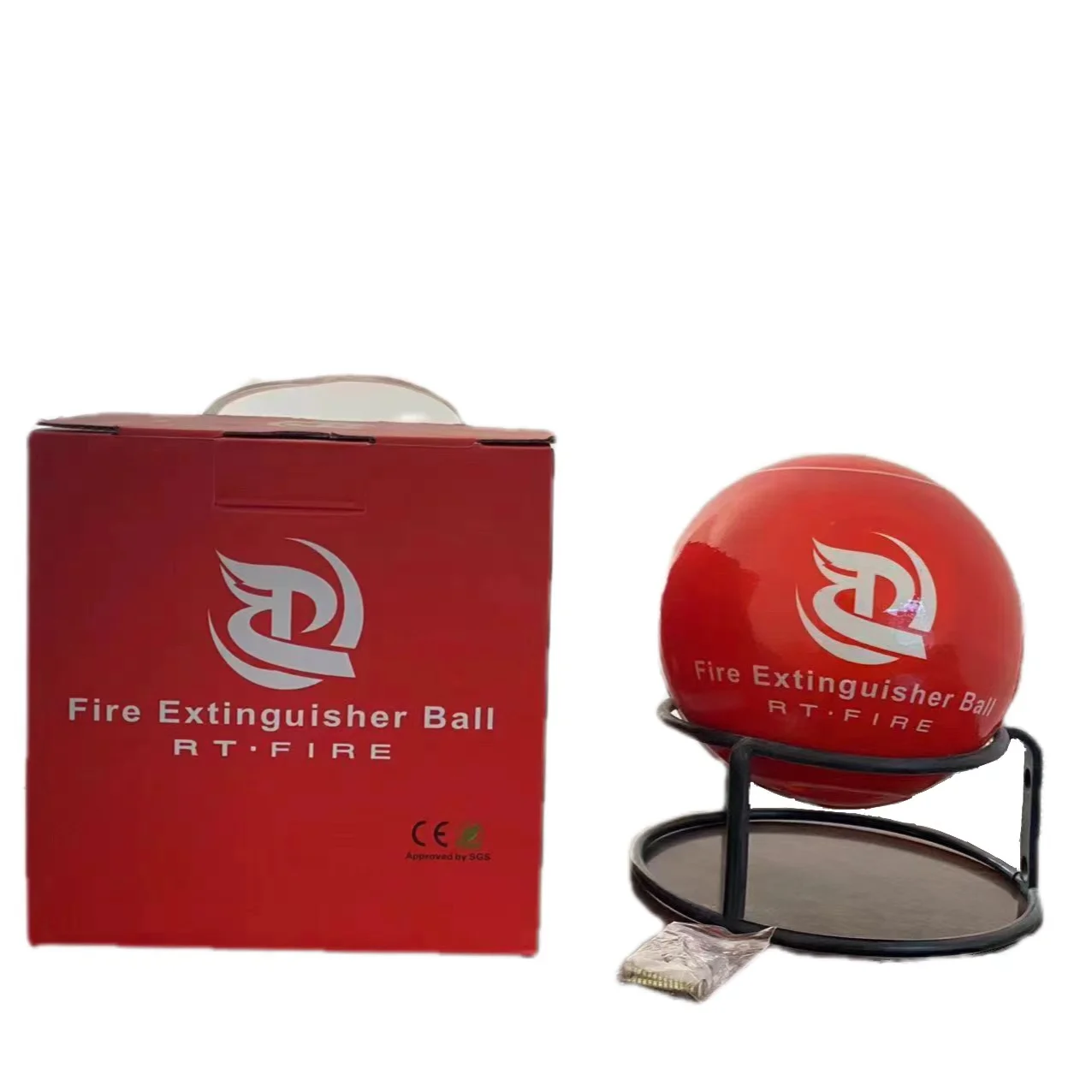 Red automatic fire extinguishing ball