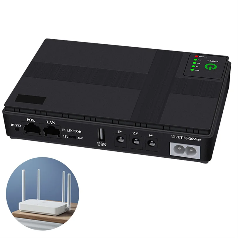 5V 9V 12V 24V DC выход Встроенный Li-lon аккумулятор 18650 литиевая батарея lon 10000mah Mini UPS