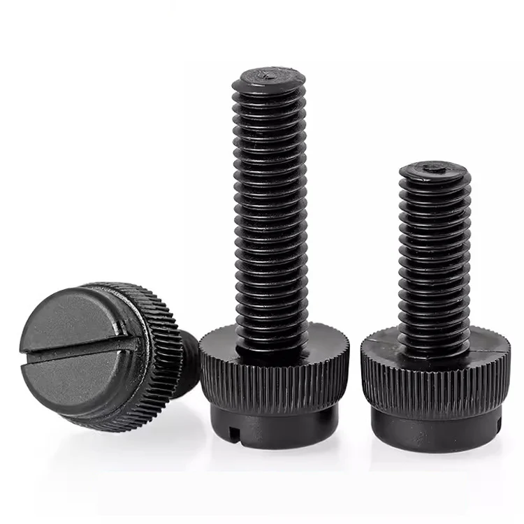 Free sample Nylon knurled Slotted head thumb screw Plastic Thumb screw